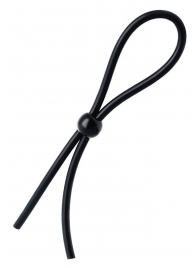 Черное лассо на пенис с одной бусиной - A-toys - в Калининграде купить с доставкой