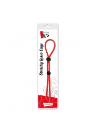Красное лассо на пенис с двумя бусинами STRETCHY LASSO CAGE - Dream Toys - в Калининграде купить с доставкой