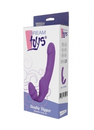 Фиолетовый безремневой вибрострапон DOUBLE DIPPER - Dream Toys - купить с доставкой в Калининграде