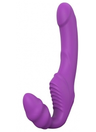 Фиолетовый безремневой вибрострапон DOUBLE DIPPER - Dream Toys - купить с доставкой в Калининграде
