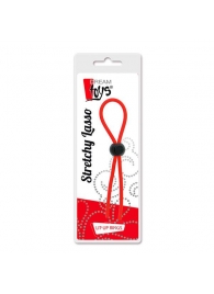 Красное эрекционное лассо с одной бусиной-утяжкой STRETCHY THIN LASSO - Dream Toys - в Калининграде купить с доставкой