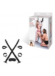 Чёрный набор для фиксации у двери - Lux Fetish - купить с доставкой в Калининграде