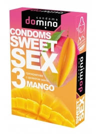Презервативы для орального секса DOMINO Sweet Sex с ароматом манго - 3 шт. - Domino - купить с доставкой в Калининграде