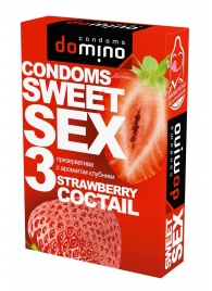 Презервативы для орального секса DOMINO Sweet Sex с ароматом клубничного коктейля  - 3 шт. - Domino - купить с доставкой в Калининграде