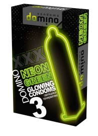 Презервативы DOMINO Neon Green со светящимся в темноте кончиком - 3 шт. - Domino - купить с доставкой в Калининграде