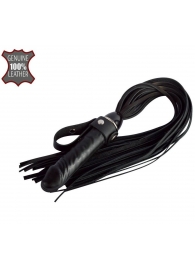 Черная плеть  Ковбой  с ручкой-фаллосом - 55 см. - Sitabella - купить с доставкой в Калининграде