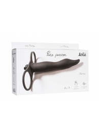 Черная вибронасадка для двойного проникновения Flirtini - 15,9 см. - Lola Games - купить с доставкой в Калининграде