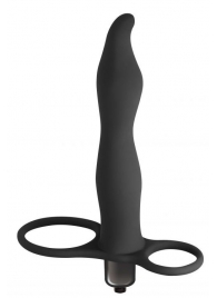 Черная вибронасадка для двойного проникновения Flirtini - 15,9 см. - Lola Games - купить с доставкой в Калининграде