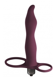 Бордовая вибронасадка для двойного проникновения Flirtini - 15,9 см. - Lola Games - купить с доставкой в Калининграде