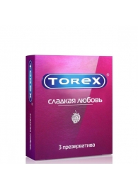 Презервативы Torex  Сладкая любовь  с ароматом клубники - 3 шт. - Torex - купить с доставкой в Калининграде