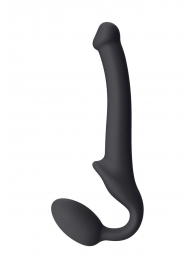 Черный безремневой страпон Silicone Bendable Strap-On S - Strap-on-me - купить с доставкой в Калининграде