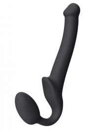 Черный безремневой страпон Silicone Bendable Strap-On S - Strap-on-me - купить с доставкой в Калининграде