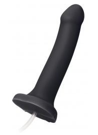 Черный фаллос с имитацией эякуляции Silicon Cum Dildo L - 19,6 см. - Strap-on-me - купить с доставкой в Калининграде