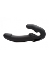 Черный безремневой страпон Urge Silicone Strap On с пультом ДУ - 24 см. - XR Brands - купить с доставкой в Калининграде