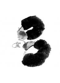 Металлические наручники Furry Love Cuffs с черным мехом - Pipedream - купить с доставкой в Калининграде