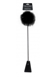Черный стек Feather Crop с пуховкой на конце - 53,3 см. - Pipedream - купить с доставкой в Калининграде