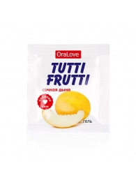 Пробник гель-смазки Tutti-frutti со вкусом сочной дыни - 4 гр. - Биоритм - купить с доставкой в Калининграде