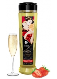 Массажное масло с ароматом клубники и шампанского Romance - 240 мл. - Shunga - купить с доставкой в Калининграде