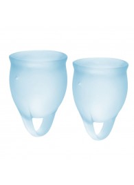 Набор голубых менструальных чаш Feel confident Menstrual Cup - Satisfyer - купить с доставкой в Калининграде