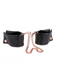 Черные мягкие наручники Entice French Cuffs с цепью - California Exotic Novelties - купить с доставкой в Калининграде