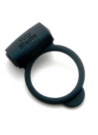 Темно-серое эрекционное кольцо Vibrating Love Ring с вибрацией - Fifty Shades of Grey - в Калининграде купить с доставкой