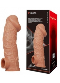 Телесная насадка на фаллос с отверстием для мошонки EXTREME SLEEVE - 17,6 см. - KOKOS - в Калининграде купить с доставкой