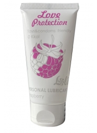 Лубрикант на водной основе с ароматом малины Love Protection Raspberry - 50 мл. - Lola Games - купить с доставкой в Калининграде