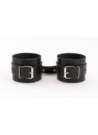 Черные кожаные наручники Ladys Arsenal - БДСМ Арсенал - купить с доставкой в Калининграде