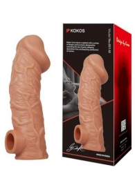 Телесная насадка на фаллос с фиксацией мошонки EXTREME SLEEVE - 15,6 см. - KOKOS - в Калининграде купить с доставкой