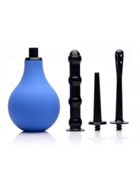 Анальный душ с 3 насадками Premium One-way Valve Anal Douche Set - XR Brands - купить с доставкой в Калининграде