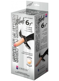 Пояс-трусики с насадкой Glamour - 17 см. - LOVETOY (А-Полимер) - купить с доставкой в Калининграде