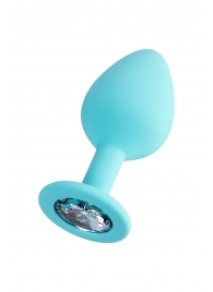 Мятная анальная втулка Brilliant с прозрачным кристаллом - 8 см. - ToyFa - купить с доставкой в Калининграде