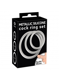 Набор из 3 эрекционных колец под металл Metallic Silicone Cock Ring Set - Orion - в Калининграде купить с доставкой