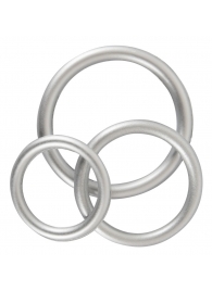 Набор из 3 эрекционных колец под металл Metallic Silicone Cock Ring Set - Orion - в Калининграде купить с доставкой