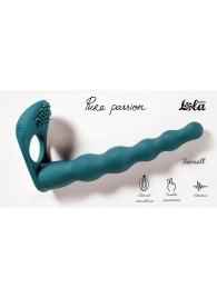 Зеленая вибронасадка для двойного проникновения Farnell - 17 см. - Lola Games - купить с доставкой в Калининграде