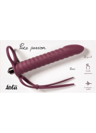 Бордовая вибронасадка для двойного проникновения Rori - 17 см. - Lola Games - купить с доставкой в Калининграде