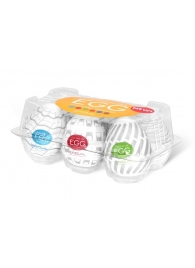 Набор из 6 мастурбаторов Tenga EGG Easy Beat с различным рельефом - Tenga - в Калининграде купить с доставкой