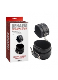 Черные оковы на ноги Obey Me Leather Ankle Cuffs - Chisa - купить с доставкой в Калининграде