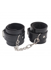Черные оковы на ноги Obey Me Leather Ankle Cuffs - Chisa - купить с доставкой в Калининграде