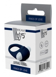 Гладкое синее эрекционное виброкольцо STIMU RING - Dream Toys - в Калининграде купить с доставкой
