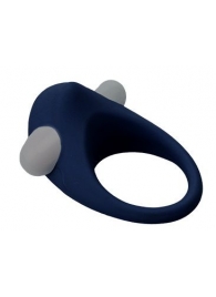 Гладкое синее эрекционное виброкольцо STIMU RING - Dream Toys - в Калининграде купить с доставкой