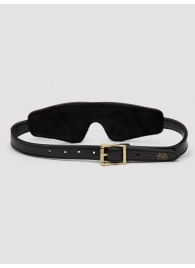 Черная плотная маска на глаза Bound to You Faux Leather Blindfold - Fifty Shades of Grey - купить с доставкой в Калининграде