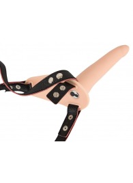 Телесный поясной страпон с вибрацией Vibrating Strap-On - 15,7 см. - Orion - купить с доставкой в Калининграде