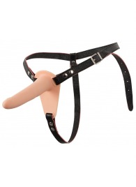 Телесный поясной страпон с вибрацией Vibrating Strap-On - 15,7 см. - Orion - купить с доставкой в Калининграде