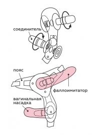 Черный пояс для женщин BEST SELECT с 3 насадками - LOVETOY (А-Полимер) - купить с доставкой в Калининграде