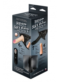 Черный женский пояс BEST SELECT с 3 насадками и вибрацией - LOVETOY (А-Полимер) - купить с доставкой в Калининграде