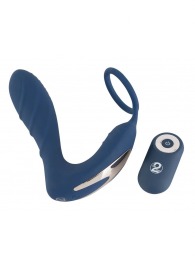 Синий вибростимулятор простаты с кольцом - 14,5 см. - Orion - в Калининграде купить с доставкой