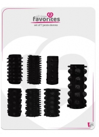 Набор из 7 черных насадок PENIS SLEEVES SET - Dream Toys - в Калининграде купить с доставкой