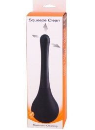 Черный анальный душ SQUEEZE CLEAN с закругленным наконечником - Seven Creations - купить с доставкой в Калининграде