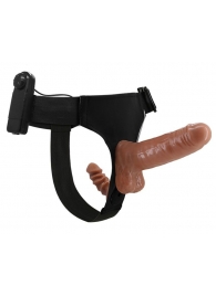 Страпон с вагинальной пробкой и вибрацией Ultra Passionate Harness - 16 см. - Baile - купить с доставкой в Калининграде